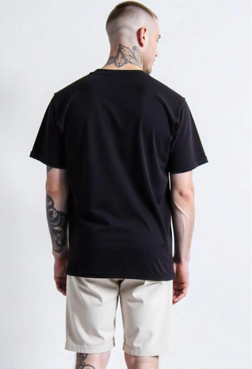 CRAZY FUSS Men BIG D Print Oversized Cotton T-Shirt