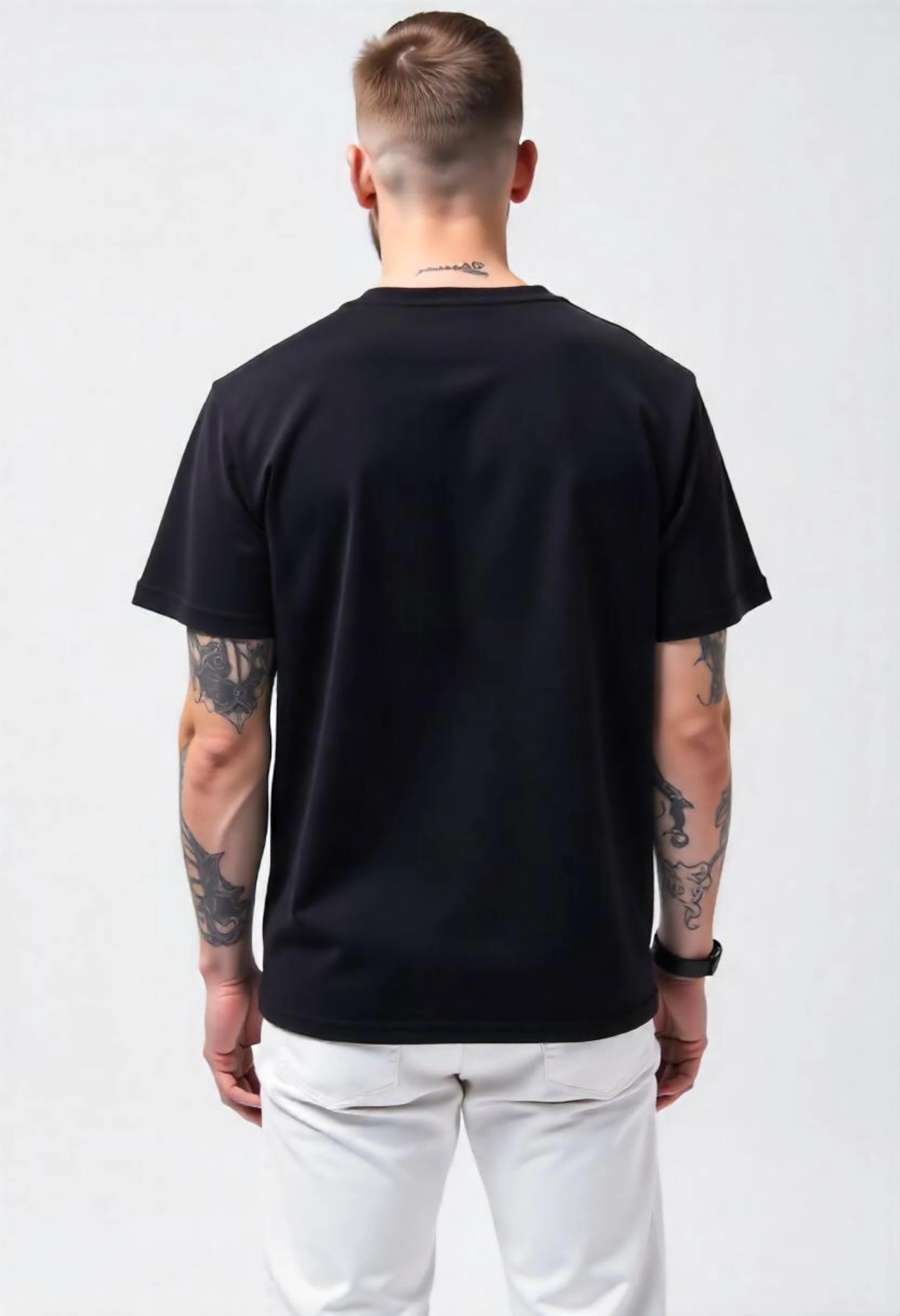 CRAZY FUSS Men GYM GUY Print Oversized Cotton T-Shirt — alternate view