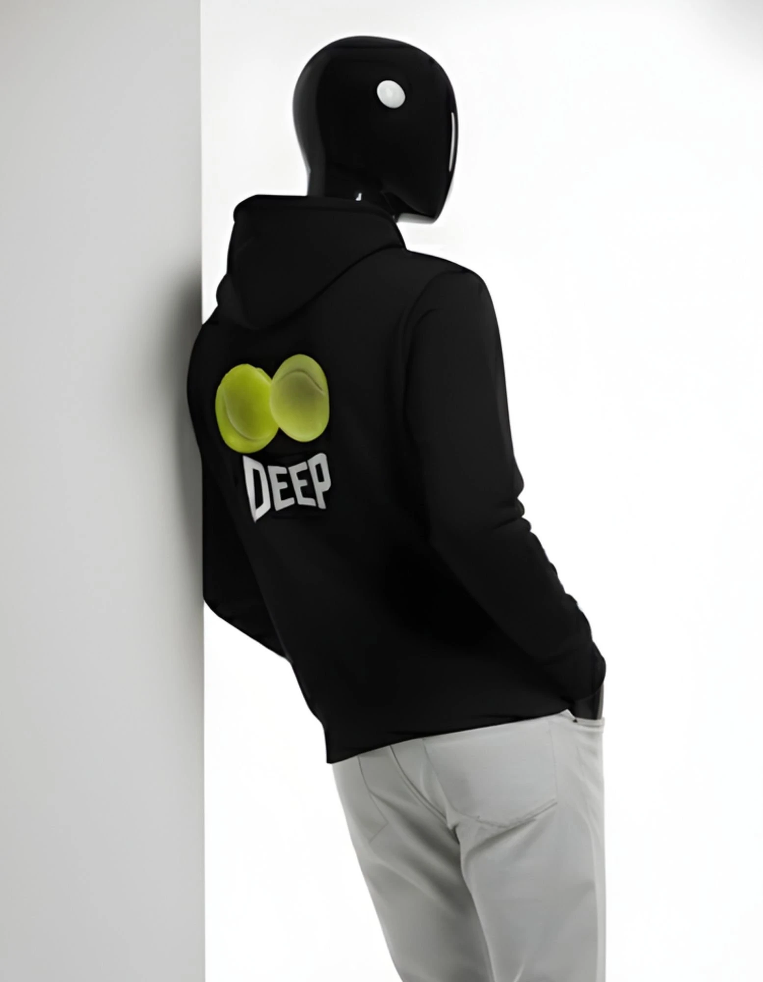 CRAZYFUSS Men Balls Print Oversized Cotton Hoodie