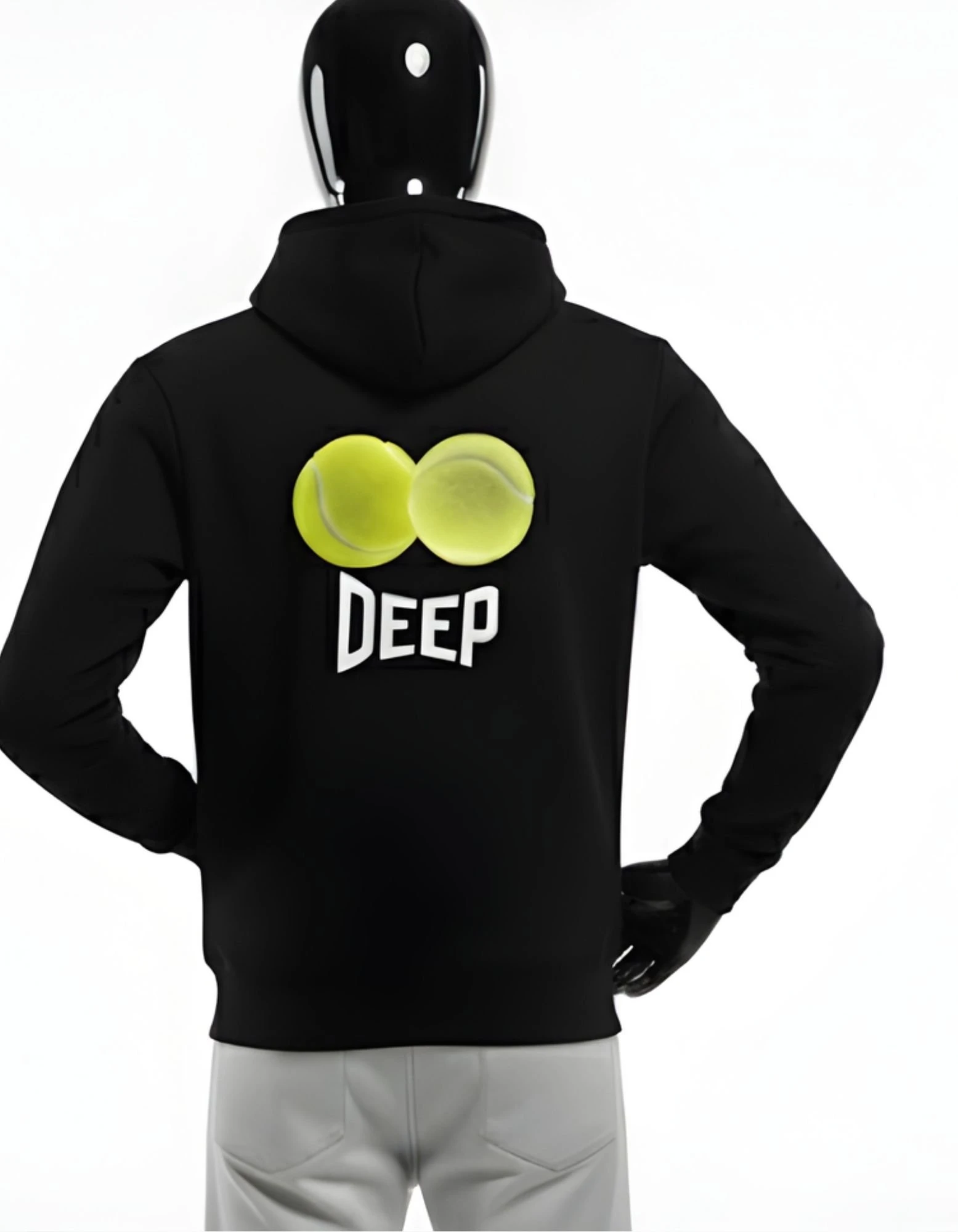 CRAZYFUSS Men Balls Print Oversized Cotton Hoodie — alternate view