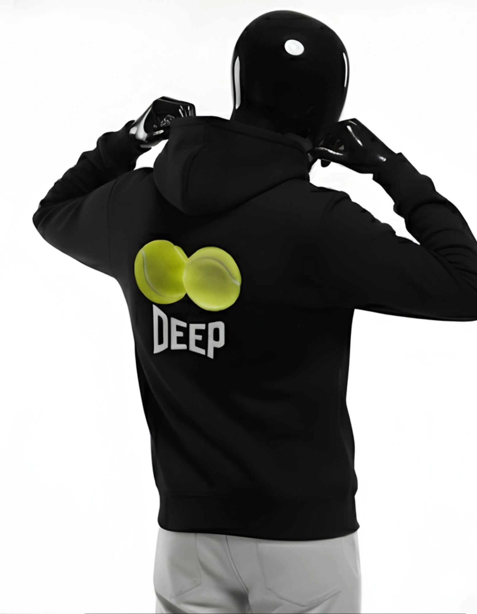CRAZYFUSS Men Balls Print Oversized Cotton Hoodie