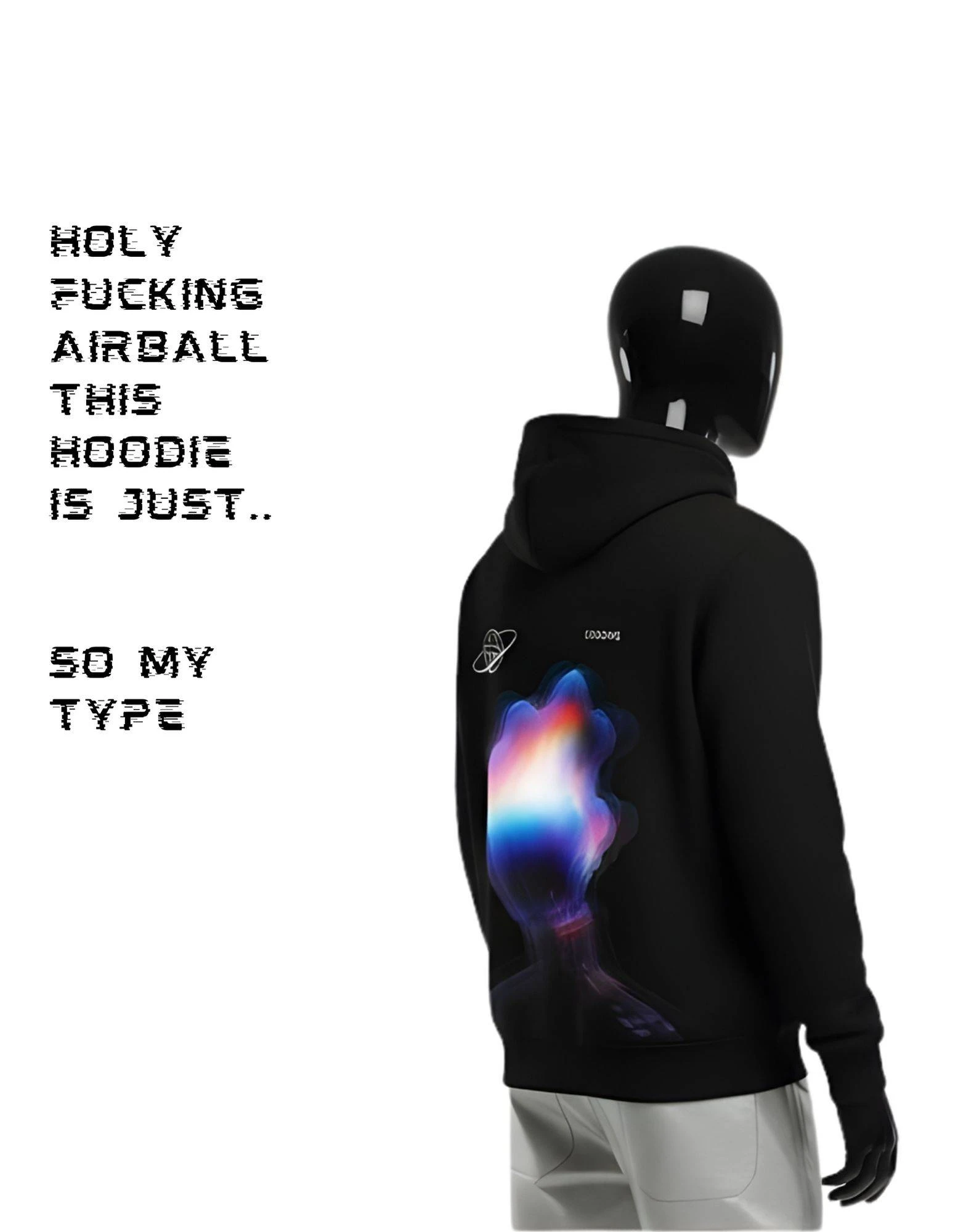 CRAZYFUSS Men Cosmos Print Oversized Cotton Hoodie