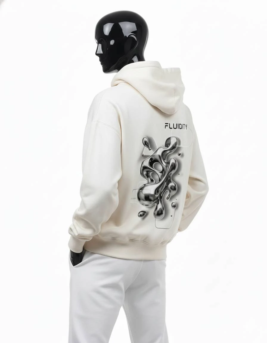 CRAZYFUSS Men Fluidity Print Oversized Cotton Hoodie — alternate view