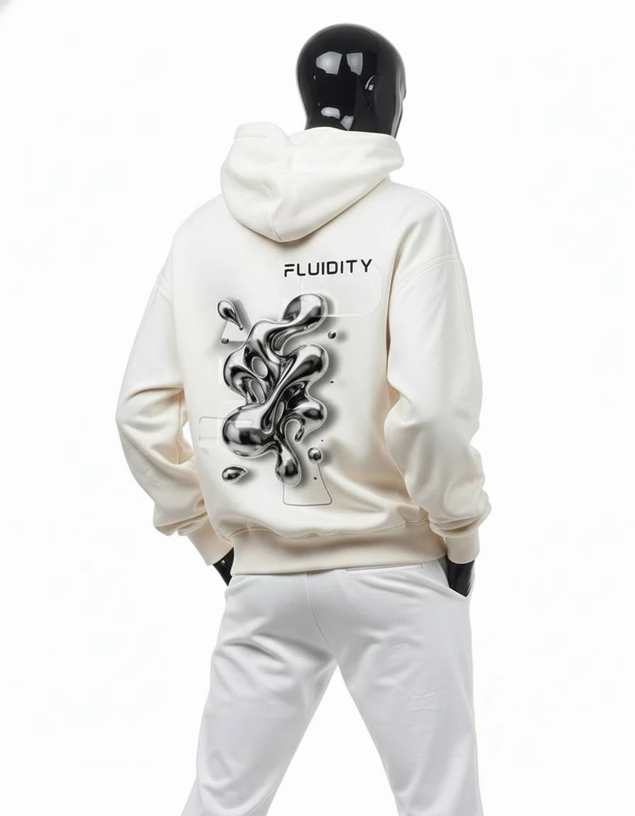 CRAZYFUSS Men Fluidity Print Oversized Cotton Hoodie