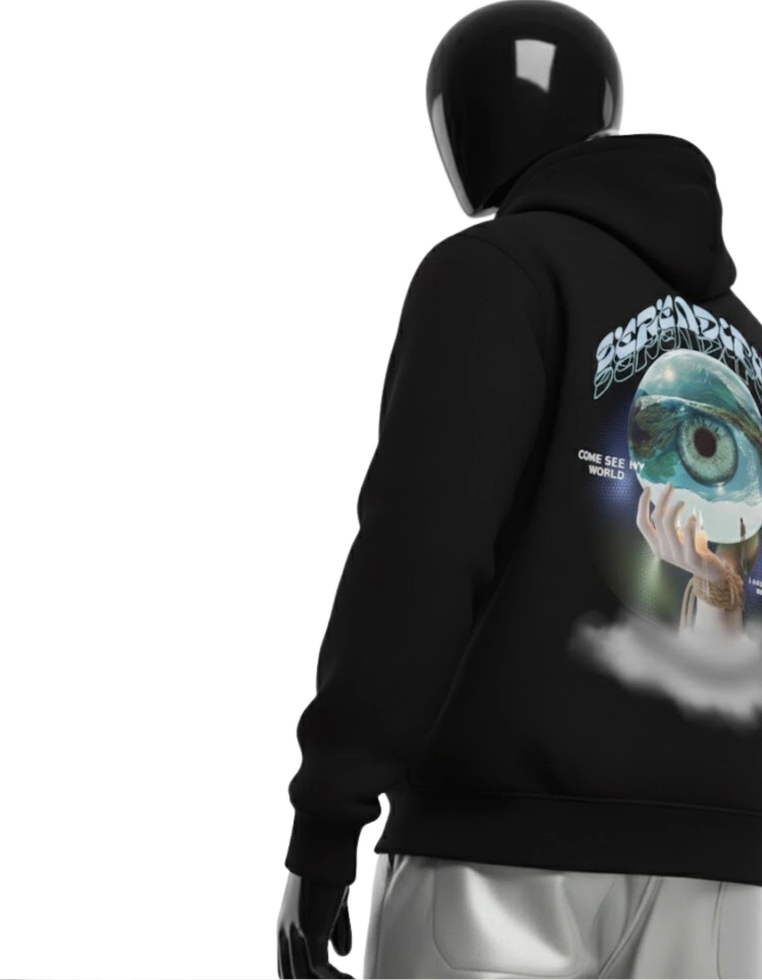 CRAZYFUSS Men Serendipity Print Oversized Cotton Hoodie
