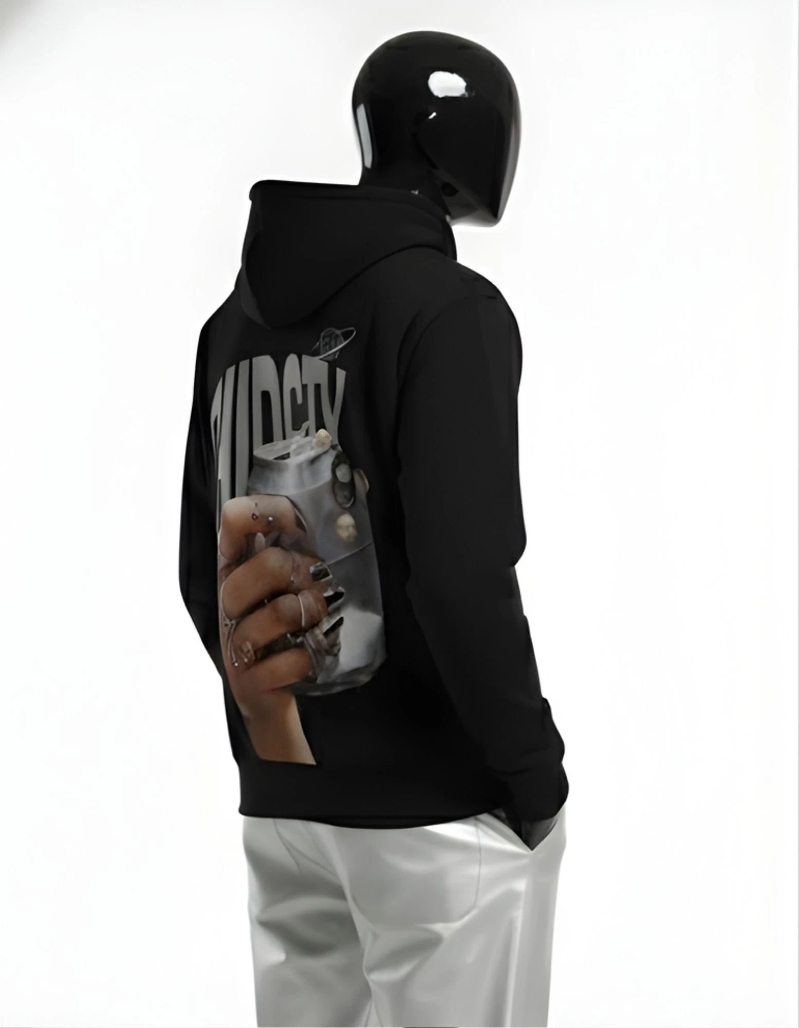 CRAZYFUSS Men Thirsty Print Oversized Cotton Hoodie — alternate view