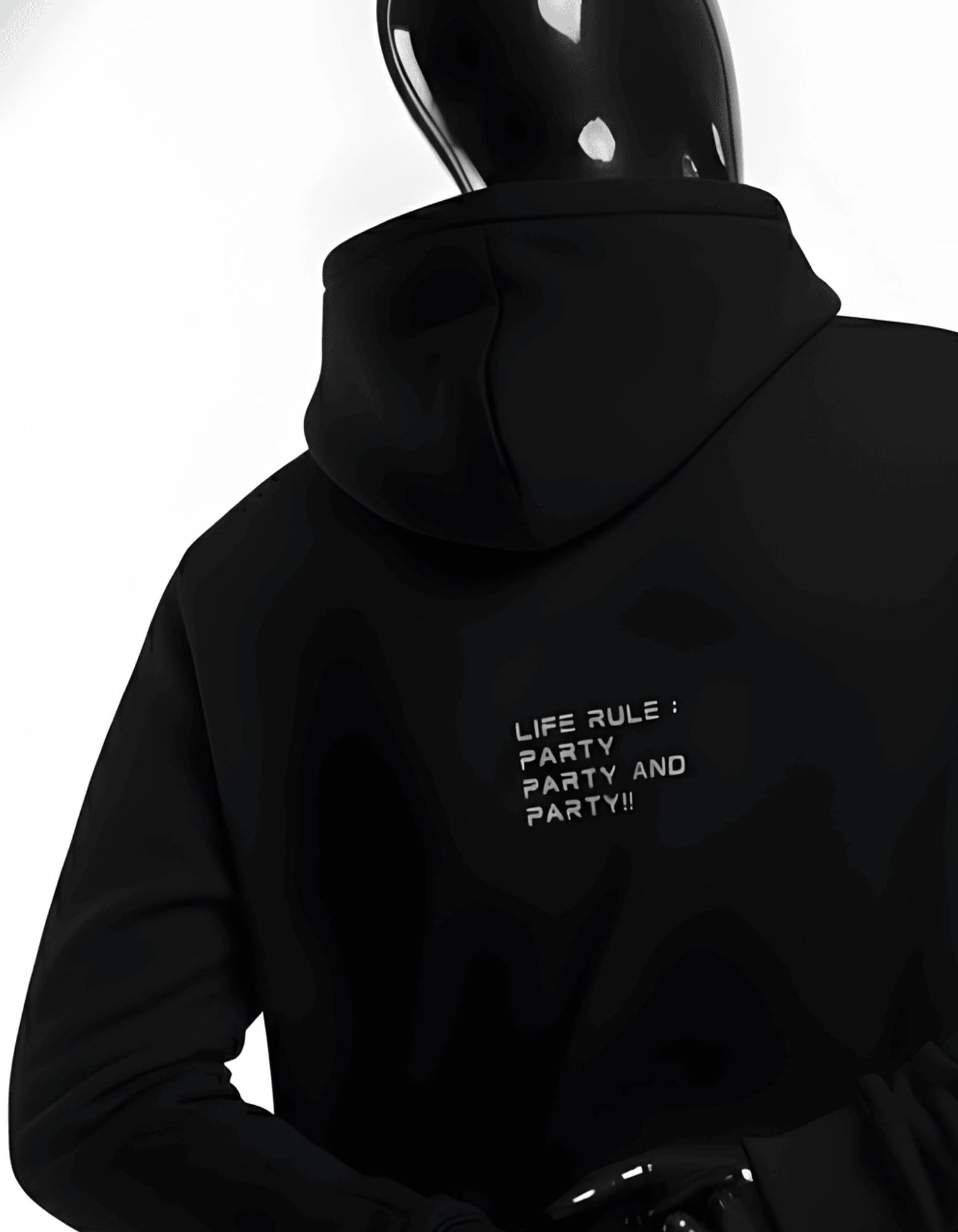 CRAZYFUSS Men Typography Party Mind Oversized Cotton Hoodie