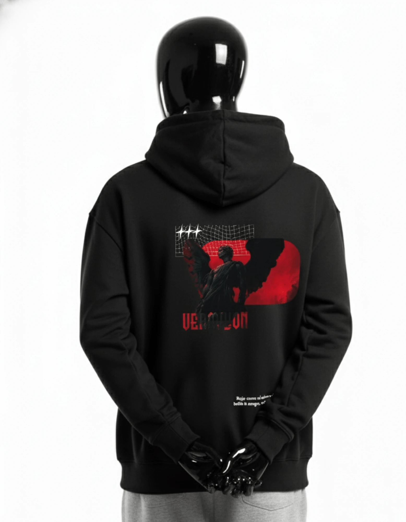 CRAZYFUSS Men Vermilion Print Oversized Cotton Hoodie