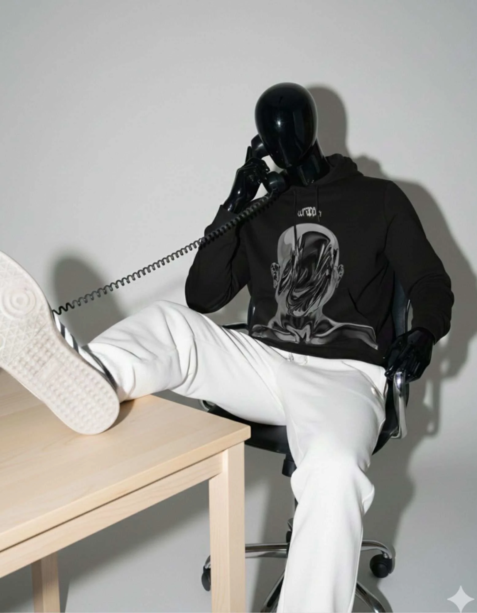 CRAZYFUSS Men Wrapped Print Oversized Cotton Hoodie — alternate view